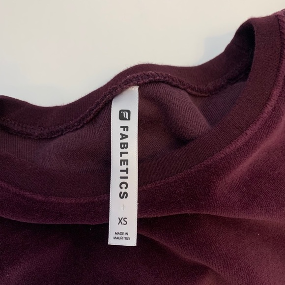 Fabletics Liane Velvet Dark Maroon Pullover Size XS - Picture 5 of 8